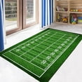 thumbnail image 4 of Football Field Design Indoor Outdoor Rug - 100x200cm Green Polyester Non-Slip Carpet for Living Room, Coffee Table, Home Decor - Soft Grass Texture Area Mat, 4 of 8