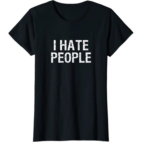 Women Tops I HATE PEOPLE T-Shirt Casual Short Seelve
