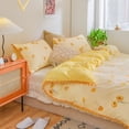 thumbnail image 7 of Move Over Yellow Flowers Bedding Sets Twin Pom Poms Floral Pattern Microfiber Lucky Colver Duvet Cover Set No Filling, 7 of 7