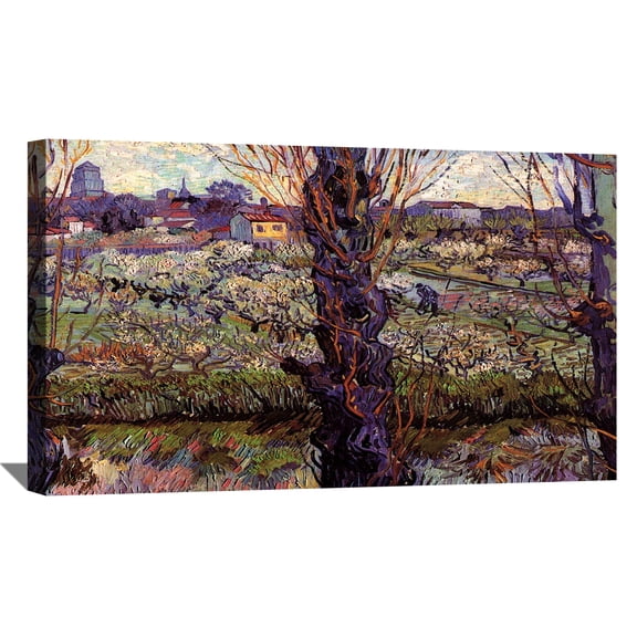 Vincent Van Gogh Painting Van Gogh Orchard in Blossom with View of Arles Canvas Wall Art