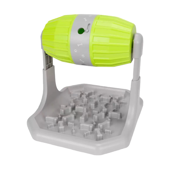 Cuenco interactivo para perros con alimentación lenta, plástico ABS verde, 800 g