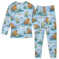 thumbnail image 2 of joogoo Cartoon Duck Capybaras Pajamas Set Long Sleeve Soft Cotton Sleepwear 2 Piece 18M, 2 of 7