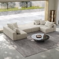 thumbnail image 6 of 162" Cloud Couch, Beige Modern Upholstered Sectional Couches for Living Room, Free Combination L Shaped Sofa Set with 6 Pillows, Oversized Design, 6 of 17
