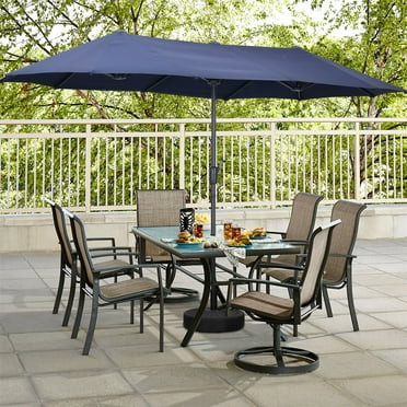 Ainfox 13ft Large Patio Umbrella Double Sided Outdoor Market Umbrella Navy Blue