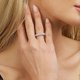 thumbnail image 2 of Anillo de eternidad de 3 filas para mujer, anillo de bodas chapado en oro blanco o oro rosa con circonita cúbica, joyería, 8, 2 of 5