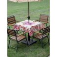 thumbnail image 4 of Outdoor Tablecloth with Umbrella Hole for Patio/Picnic/Party/Camping, Mother's Day Waterproof Table Cloth Square Cover Washable, Spring Floral Purple Love Heart Wood Grain (60"x 60"), 4 of 9