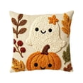 thumbnail image 3 of Halloween Ghost Pumpkin Pillow Cover, Black Cat Print, 18x18 Soft Cushion Case, Hidden Zipper, Fall Thanksgiving Decor for Sofa Home by MPOISVA, 3 of 7