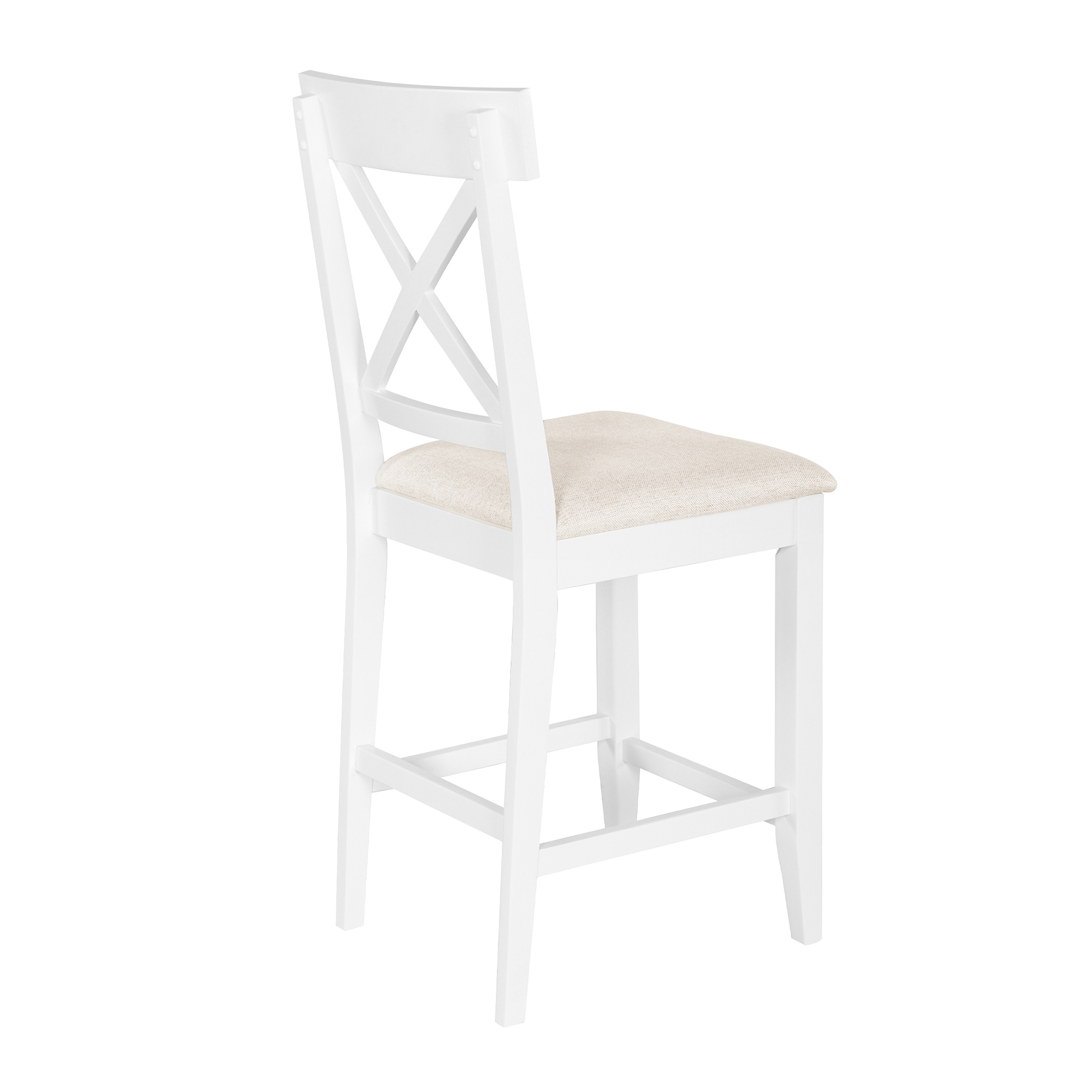 Euroco 5 Piece Counter Height Dining Table Set, Solid Wood Farmhouse Kitchen Table Set with Open Storage Shelves for 4,Peferct for Small Place,White