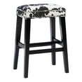 thumbnail image 1 of Linon Walt Tabouret de Bar en Bois 30 Pouces Motif Vache Noir, 1 of 12