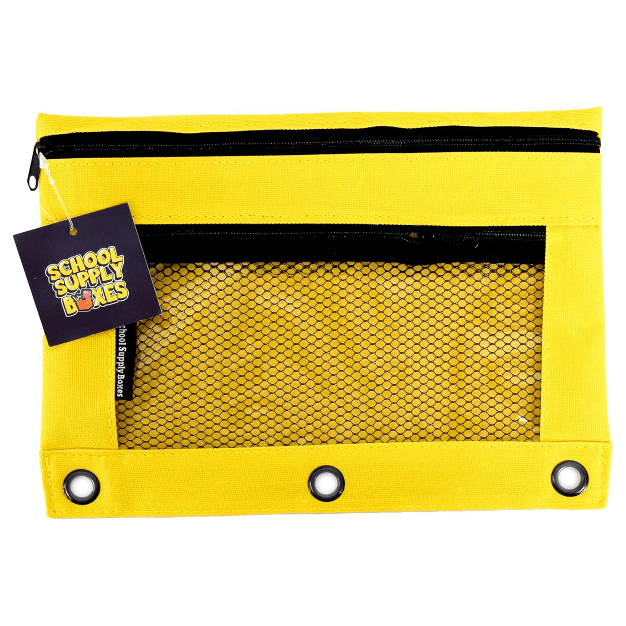 School Supply Boxes | 3 Ring Pencil Bag / Binder Pouch  | 96 Pack | Various Colors (Red, Blue, Green Yellow, or Black)