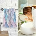 thumbnail image 7 of Yayeee 100% Cotton Hand Towels for Bathroom 16" x 28" Soft Absorbent Kitchen Towel, Purple Art Pattern, 7 of 7