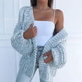 thumbnail image 3 of Suéter tipo cárdigan de mohair grueso para mujer, chaqueta informal cálida, estilo europeo y americano, 3 of 5