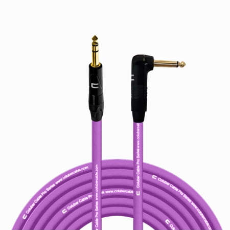 Coluber Cable 1/4" TRS Male - Right Angle 1/4" TS Pro 3-Pin Audio Connector