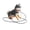 A, variant on YIFAEUX Simulation Dog Figurine with Chain Rope Miniature Sitting Dog Statue Sculpture Mini Dog Model Educational Animal Toy Dog Lovers Gift