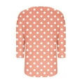 thumbnail image 4 of zbxnLI Plus Size Women's Square Neck Tops 3/4 Sleeve Shirts Polka Dot Casual Basic Tees Spring Summer Clothes, 4 of 5