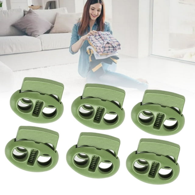 30Pcs Spring Cord Lock, Spring Plastic Lock End Toggle Clip Double Hole Zinc Alloy Durable Light Multi Purpose Cord Stopper For Drawstring Backpack Tent Lace