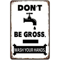 Don't Be Gross Wash Your Hands Vintage Tin Signs Wall Decor,Toilet Rules Metal Sign Funny Bathroom Wall Decor for Home Kitchen Garage Bar Pub Cafe Man Cave Decor 8×12 inch