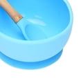 thumbnail image 2 of Tazón de succión de silicona de grado alimentici bebés y de bambú conjunto de alimentación para BPA sin lavavajillas microondas Hugo cuchara cuenco de silicona, 2 of 6