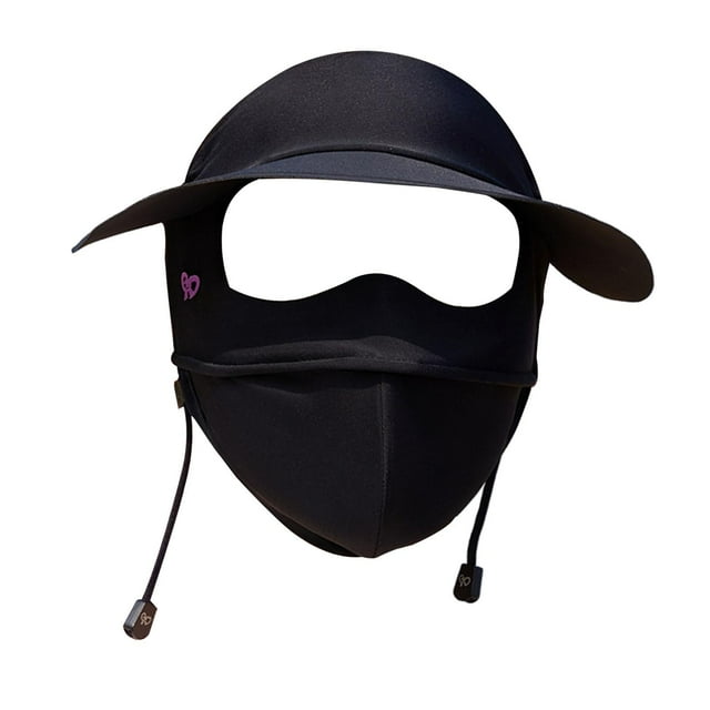 Mascarilla facial de verano multifuncional con protección solar para correr y montar a caballo. negro