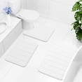 thumbnail image 2 of Buganda Memory Foam Bath Mats Soft Absorbent Bathroom Rugs 24" x 44", White, 2 of 8