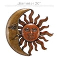 thumbnail image 3 of DecMode Red Metal Indoor Outdoor Sun and Moon Wall Decor, 3 of 9