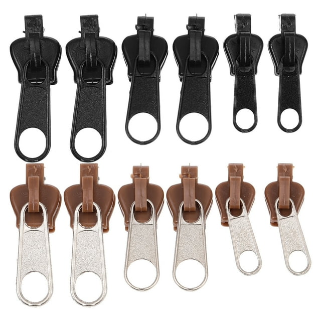 Miangastore Zipper Puller Replacement Parts Coffee Brown 12Pcs 1.4x0.5x0.4in