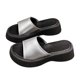 thumbnail image 1 of Plataforma de diapositivas sandalias suave suela antideslizante cómodo deslizamiento en sandalias para el hogar playa compras plata 37, 1 of 8