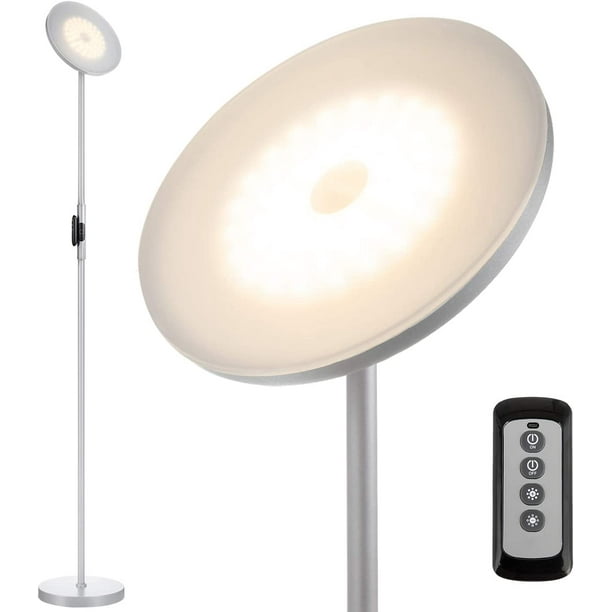 Joofo Floor Lamp 30w 2400lm Sky Led Modern Torchiere 3 Color Temperatures Super Bright Lamps Tall Standing Pole Light With Remote Control And Touch For Living Room Bed Platinum Silver Com Joofo Floor Lamp 30w 2400lm Sky Led, Tall Floor Lamps For Living Room