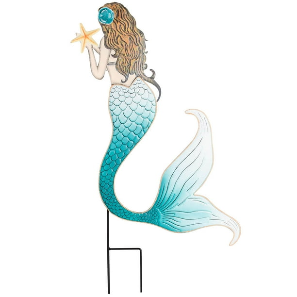 Metal Mermaid Yard Stake By Fox River Creations Whimsical Garden Metal Mermaid Yard Stake By Fox River