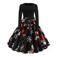 thumbnail image 2 of Vestidos de Navidad de invierno, vestido de fiesta elegante estilo años 50 Imprimir 1, 2 of 9