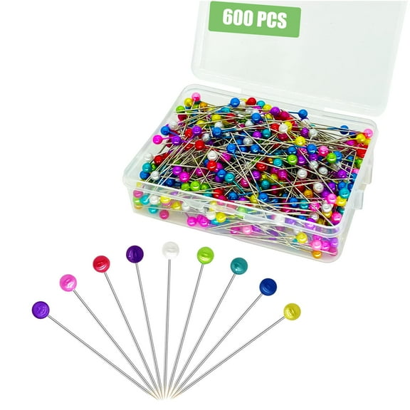 800PCS Sewing Pins Straight Pin for Fabric, Pearlized Ball Head Quilting Pins Long 1.5inch