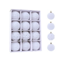 CuiLiyq 12 PCS Christmas Tree Decoration Ball Set, 2.36" Velvet Shatterproof Christmas Balls, for Home Indoor Outdoor Holiday Weddings Parties Hanging Decoration (White)