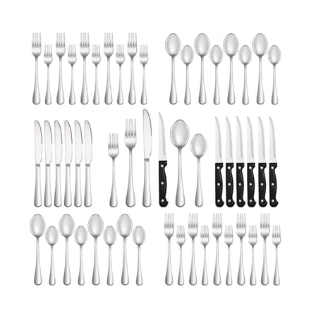 24 Pcs Silverware Set With Steak Knives Service For 4,Stainless Steel Flatware Set,Mirror Polished Cutlery Utensil Set,Home Kitchen Eating Tableware Set,Include Fork Knife Spoon Set