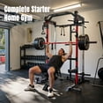 thumbnail image 3 of Mikolo Power Rack Cage with Dual Pulley Cable Crossover Machine,Multi-Function Squat Rack with J Hooks,Dip Bars and Landmine for Home Gym with Barbell and Weight Bench and 230LB Colorful Plates, 3 of 15