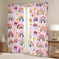 thumbnail image 2 of Manfei Ink Stars Rainbow Black Out Curtains for Teen, Watercolor Curtains Pack of 2 (42x63 Each), Pink Cartoon Style Bedroom Curtains, Window Curtains Bedroom Decor, 2 of 6