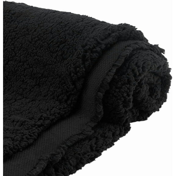 Black Plush Fabric 59 Inch Wide Lambs Wool Fabrics Fur Craft Fabric Sherpa Fleece Fabrics for DIY Craft Sewing Projects Costume Coats Blankets 1 Yard