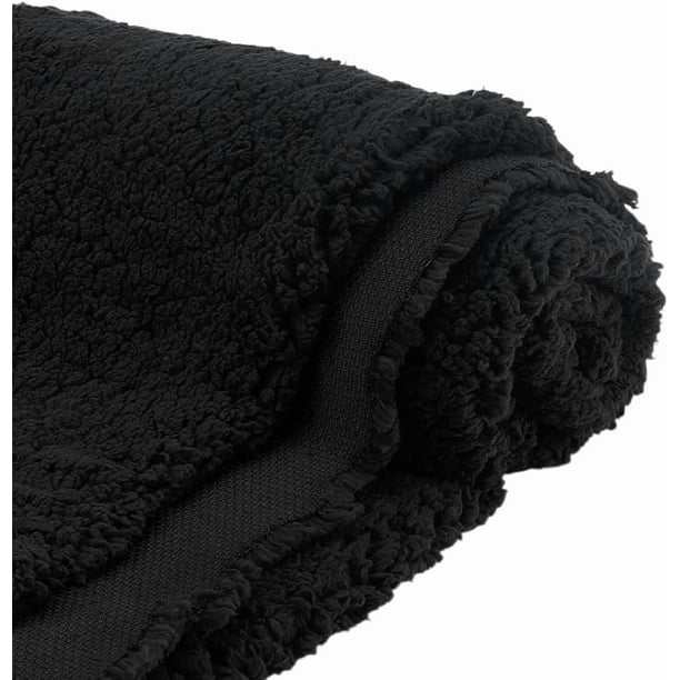 Tela de felpa negra de 150 cm de ancho, lana de cordero, tela de piel sintética, tela sherpa para manualidades, costura, disfraces, abrigos, mantas, 1 yarda