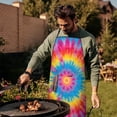 thumbnail image 4 of Colorful Tie Dye Mandala Pattern Apron-Garden Aprons for Women with Pockets-Cotton Linen Waterproof Kitchen Cooking Gardening Aprons Adjustable for Kitchen,Cooking,BBQ and Salon 33x27 Inch, 4 of 7