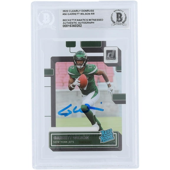 Garrett Wilson New York Jets Autographed 2022 Panini Clearly Donruss Rated Rookie #56 Beckett Fanatics Witnessed Authenticated Rookie Card - Fanatics Authentic Certified