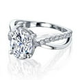 thumbnail image 4 of Kobelli 14K Gold Ribbon Bypass Oval Moissanite Engagement Ring HI/VS, DEF/VS, 4 of 5