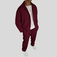 thumbnail image 3 of ZUKMRJPC Men's Tracksuits 2 Piece Solid Color Waffle Textured Long Sleeve Button up Jacket and Sweatpants Set Casual Athletic Jogging Suit, 3 of 6