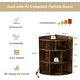 thumbnail image 2 of VECELO 4-Tier 8-Cubby Wooden Corner Cabinet Bookcases with Charging Station, Brown, 2 of 9
