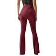 thumbnail image 5 of Luiryar Women's Juniors Corduroy Elastic High Waist Flare Leg Palazzo Long Pants Trousers, 5 of 6