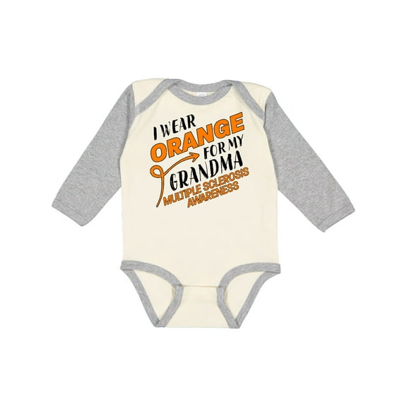 Inktastic I Wear Orange for My Grandma Multiple Sclerosis Awareness Boys or Girls Long Sleeve Baby Bodysuit