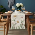 thumbnail image 2 of White Floral Table Runner - 72 Inch Long, Kitchen Dining Table Runner Dresser Scarves, Spring Country Vintage Flower Leaf Plant Farmhouse Decor for Coffee Tables Wedding Party Banquet, 2 of 8