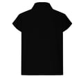 thumbnail image 6 of Women's Summer Short Sleeve High Neck Linen T-Shirt Tops Blouses Tees Solid Color Plain Casual Daily Wear Business Casual Work Office Vacation Outfits Fashion Essential Gift for Women, 6 of 9