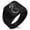 Black, variant on Stainless Steel Serpentine Dragon Geometric Pattern Biker Style Polished Ring