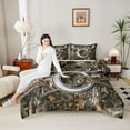 thumbnail image 4 of Castle Fairy Letter Monogrammed C 3 Pieces Queen Comforter Set Female Men Women,Abstract Woodland Animal Deer Ultra Soft Bedding Sets,Botanical Tree Branches Leaves Bedding Comforter Set Breathable, 4 of 8