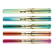 LOLIPPYY 5Pcs Assorted Color Fountain Pen Set Refillable Pen with Smooth Writing and Metal Body