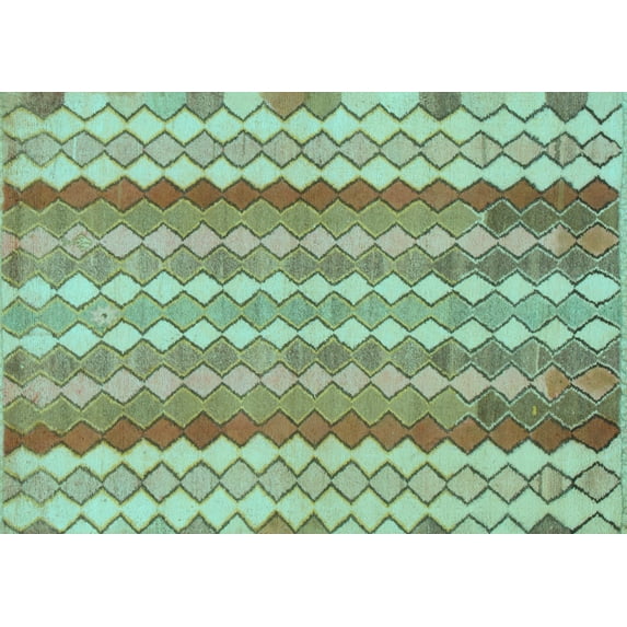 Ahgly Company Indoor Rectangle Southwestern Light Blue Country Area Rugs, 3' x 5'